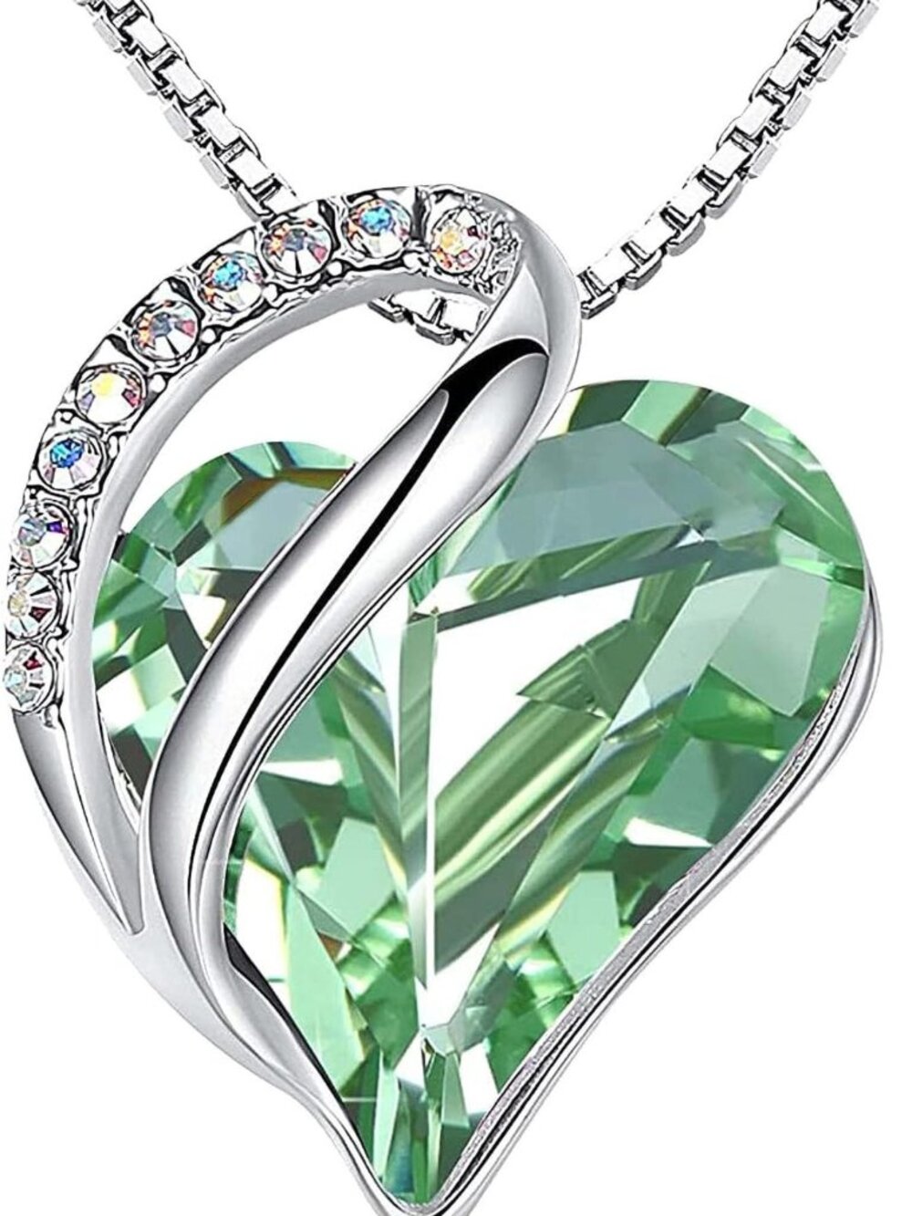 Infinity Love Birthstone Heart Pendant Necklace - Adjustable Silver Jewelry Gift
